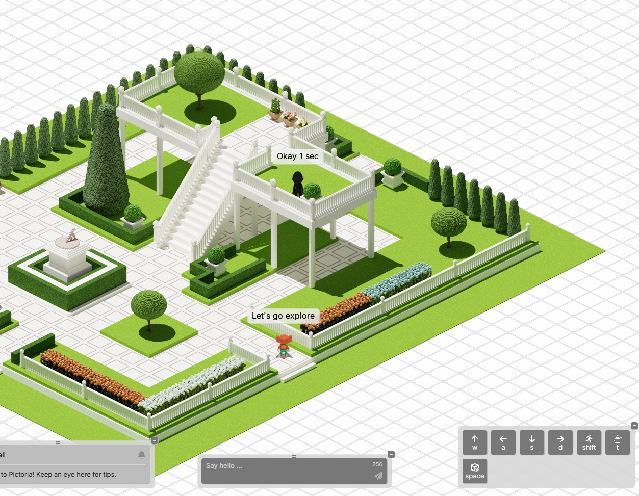 Chat bubbles above player