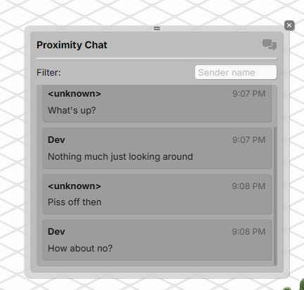 Proximity chat window